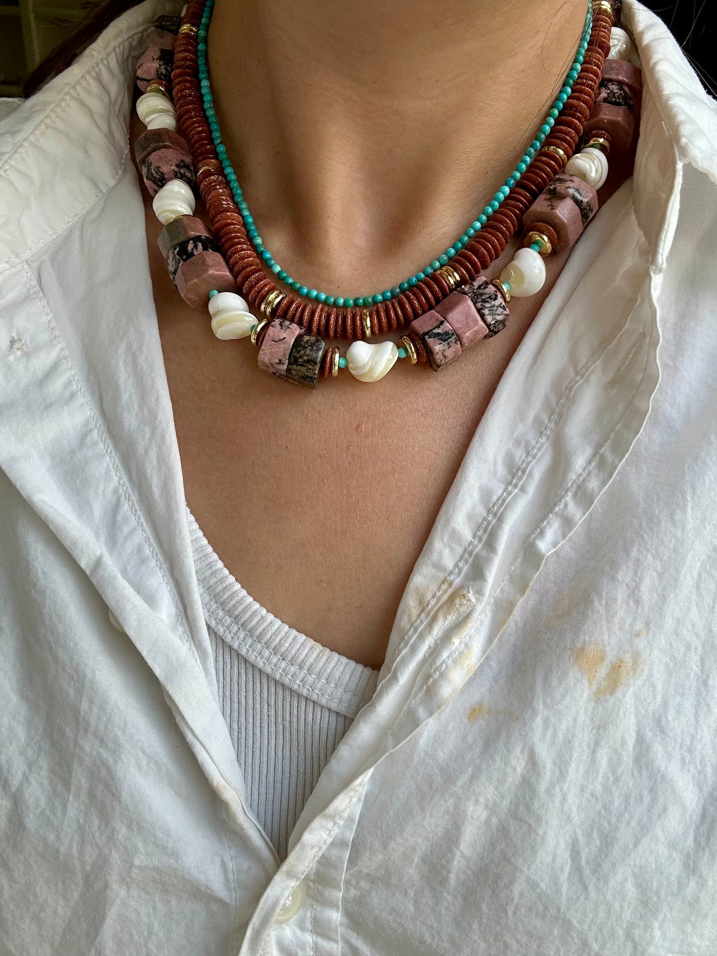 Sparkling Goldstone Necklace