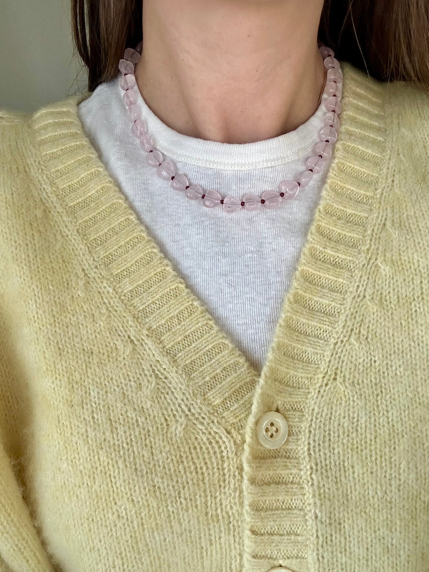 Rose Quartz Heart Necklace
