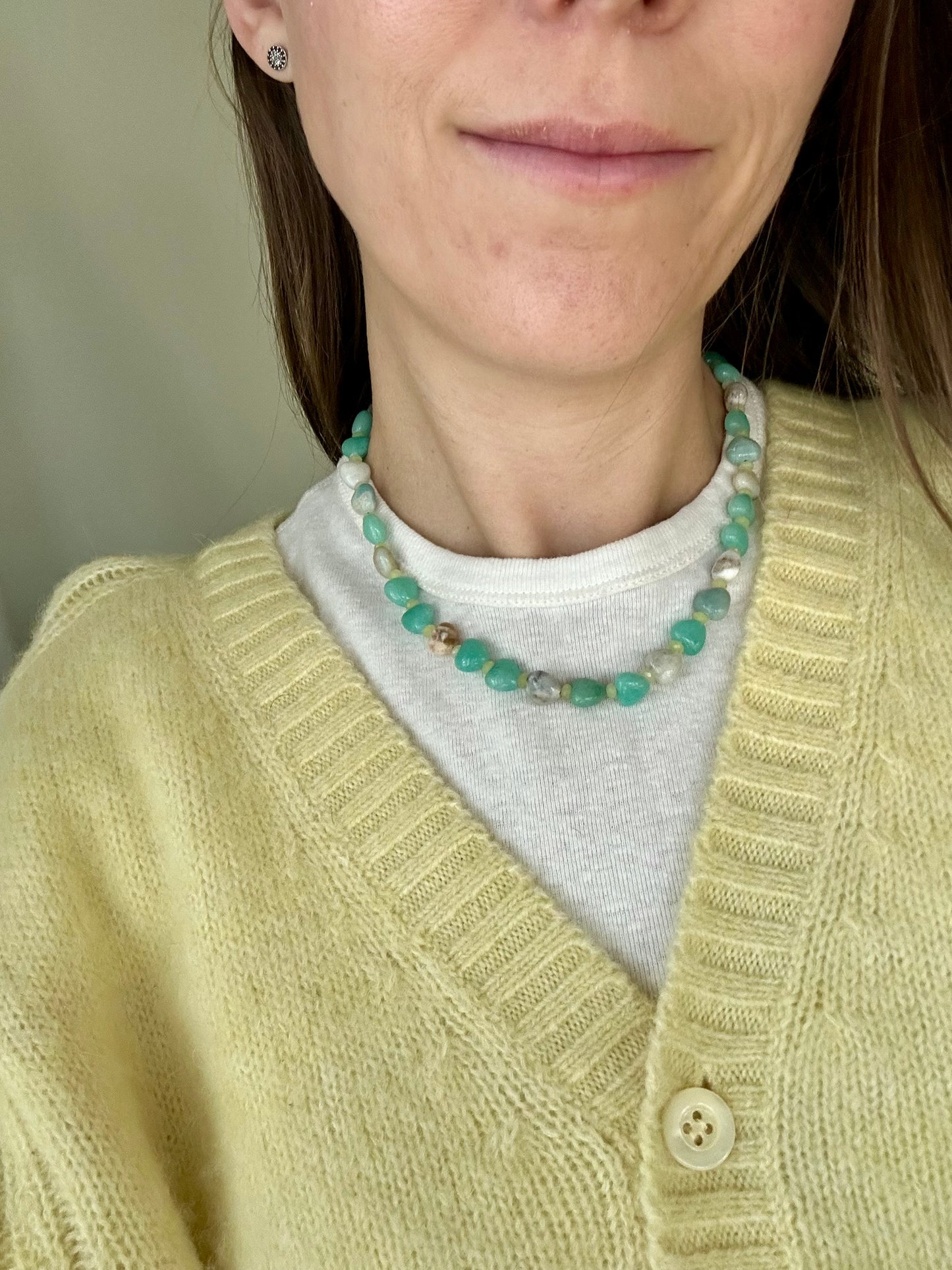 Amazonite Heart Necklace