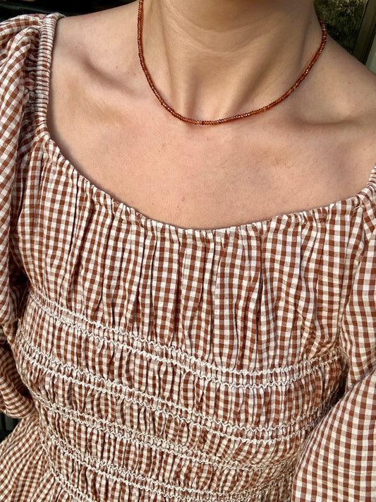 Mini Orange Garnet Necklace