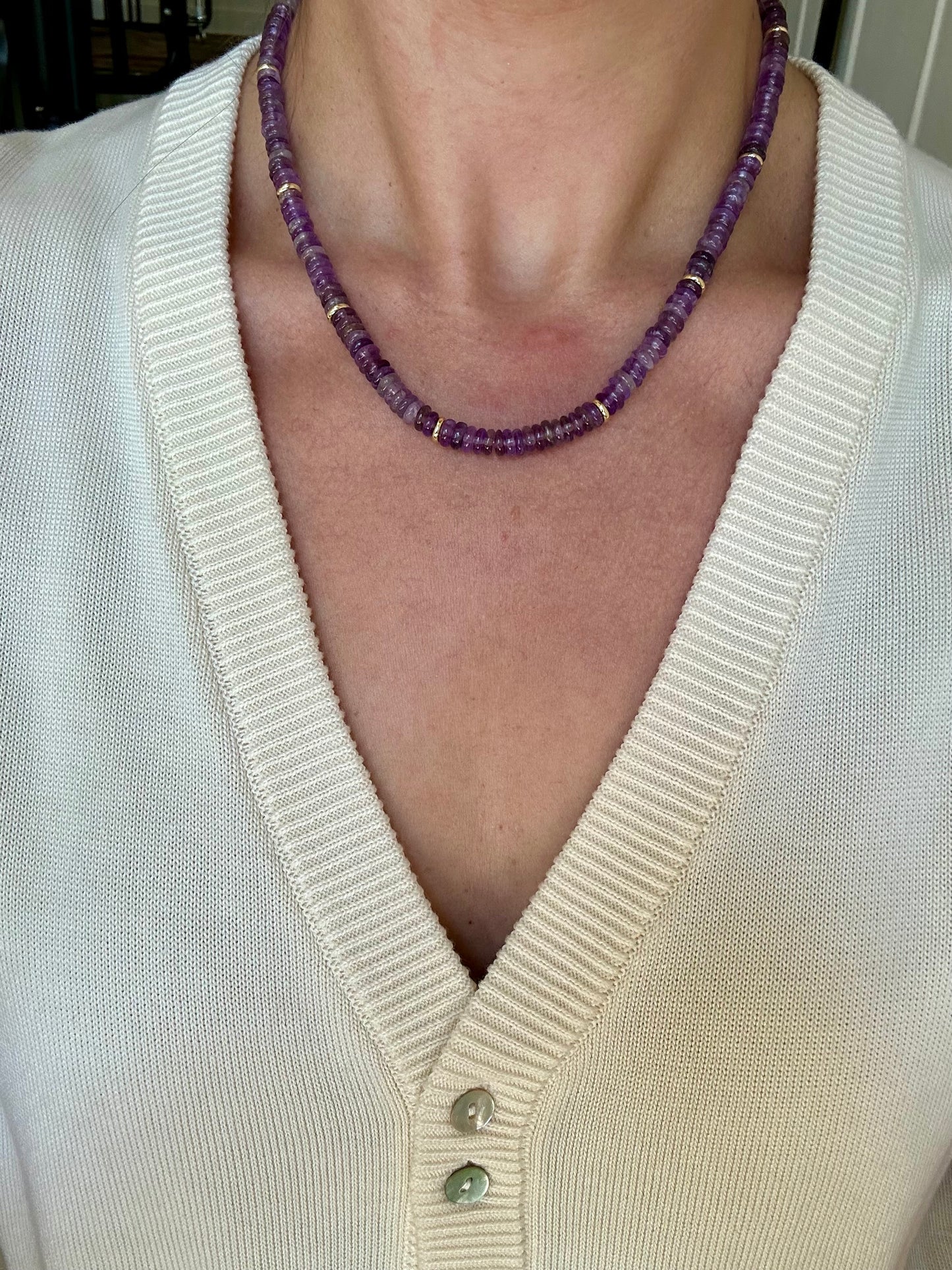 Amethyst and Gold Necklace