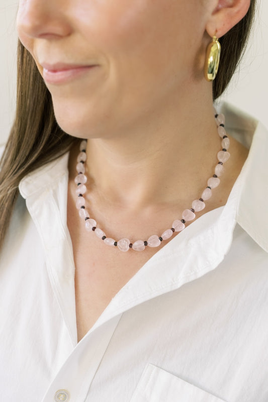 Rose Quartz Heart Necklace
