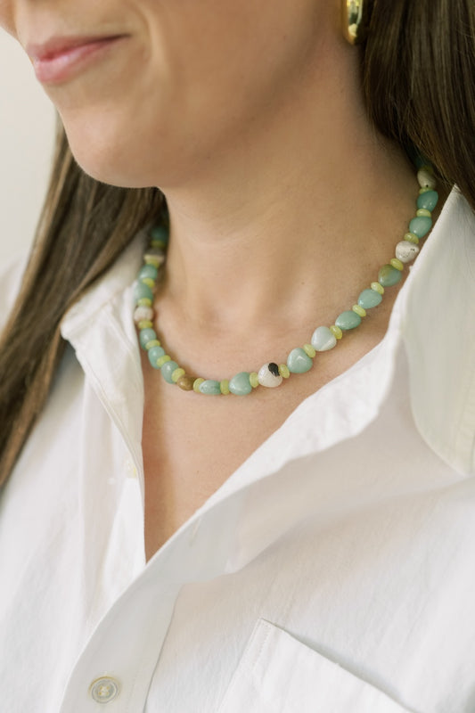 Amazonite Heart Necklace