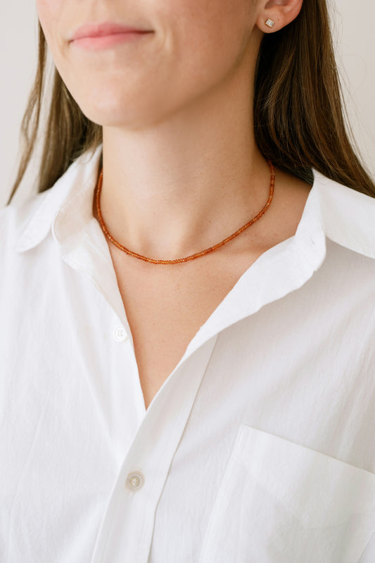 Mini Orange Garnet Necklace