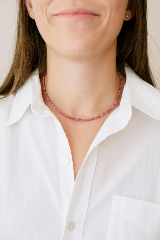 Mini Pink Ruby Necklace
