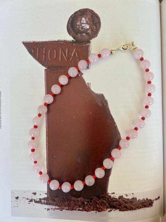 Rose Quartz and Coral Necklace