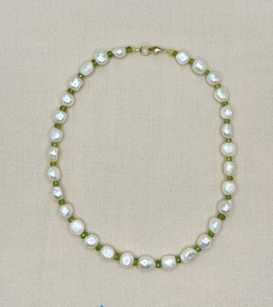 Pearl and Peridot Necklace