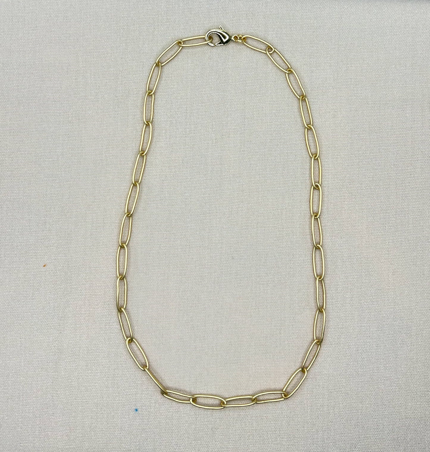 Short Gold Paperclip Necklace