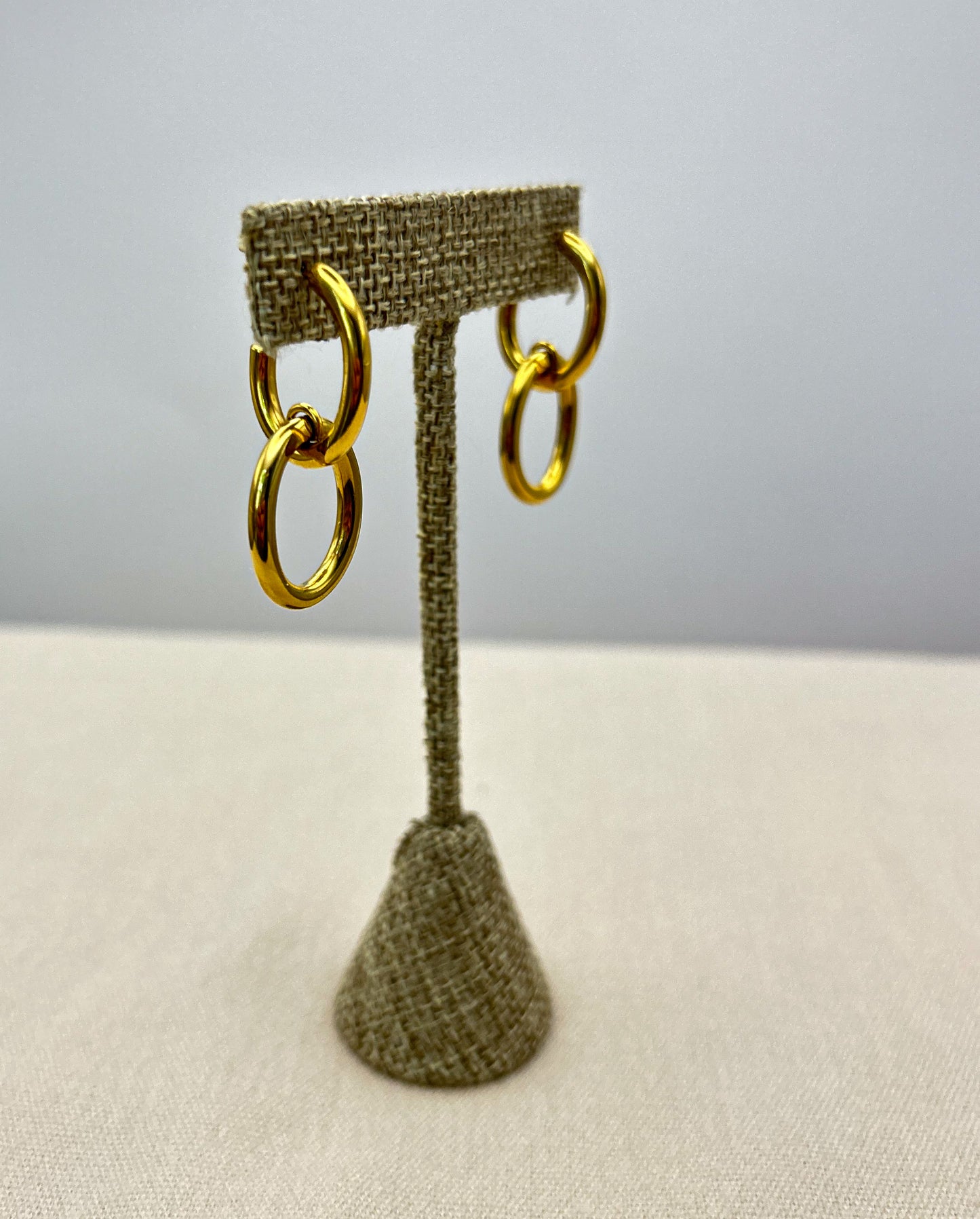 Gold Double Loop Earrings