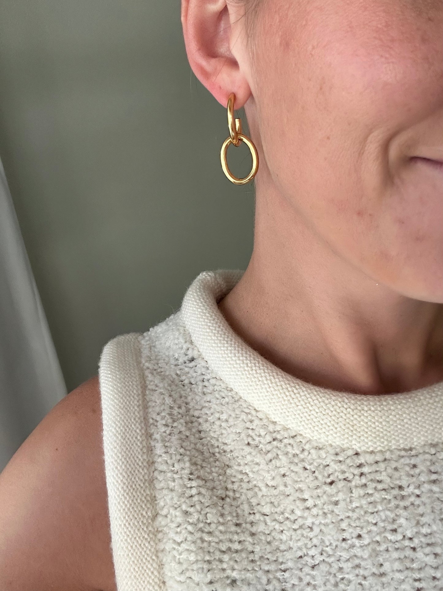 Gold Double Loop Earrings