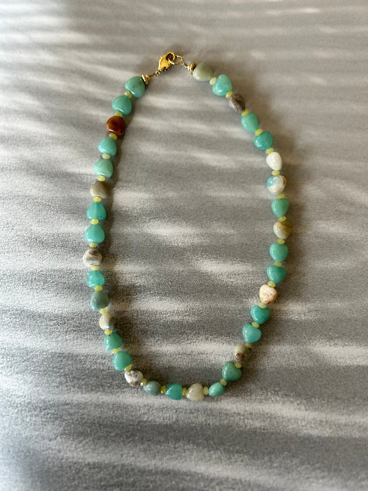 Amazonite Heart Necklace