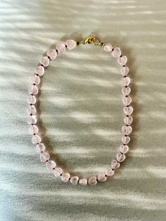 Rose Quartz Heart Necklace